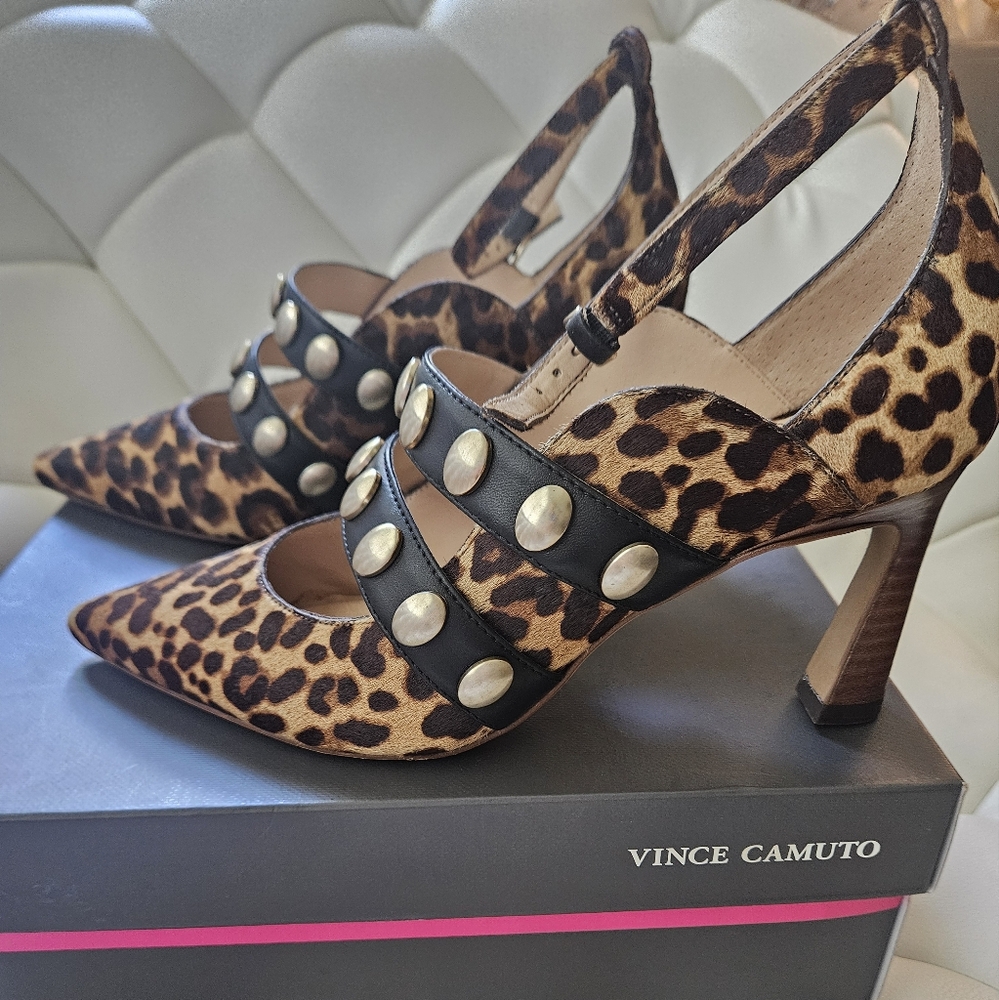 Vince Camuto Krellen leopard print heels size 9